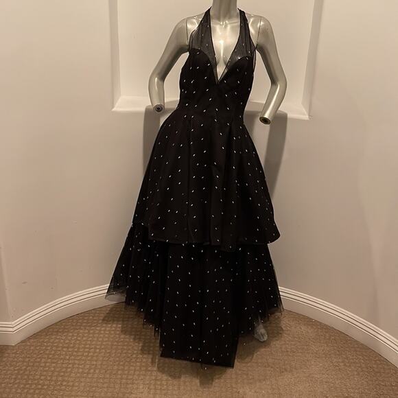 Vintage 1980's Jean -Louis Scherrer Haute Couture Black Gown Dress Size FR 42 - Picture 15 of 16